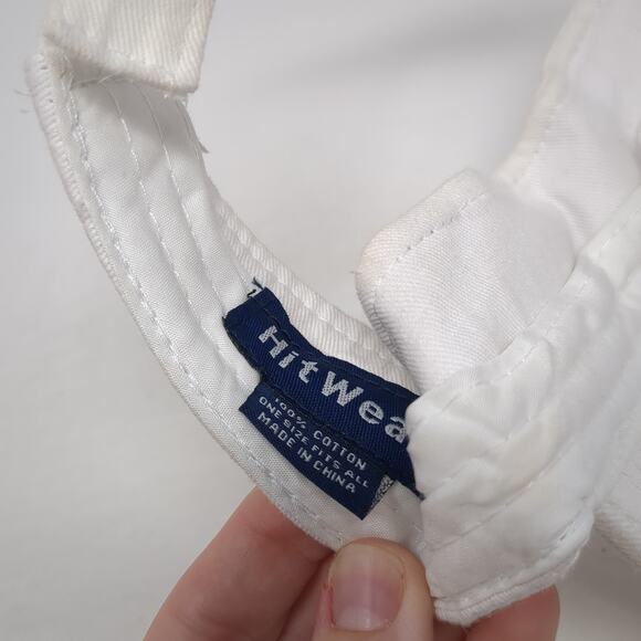 Aetna Golf Strapback Sun Visor Cap White One Size Adjustable Cotton Hit Wear - Picture 9 of 9